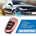 Silicone Smart Key Fob Case Cover for Audi A3 A1 (2013–2020) - Pink Carbon Fiber