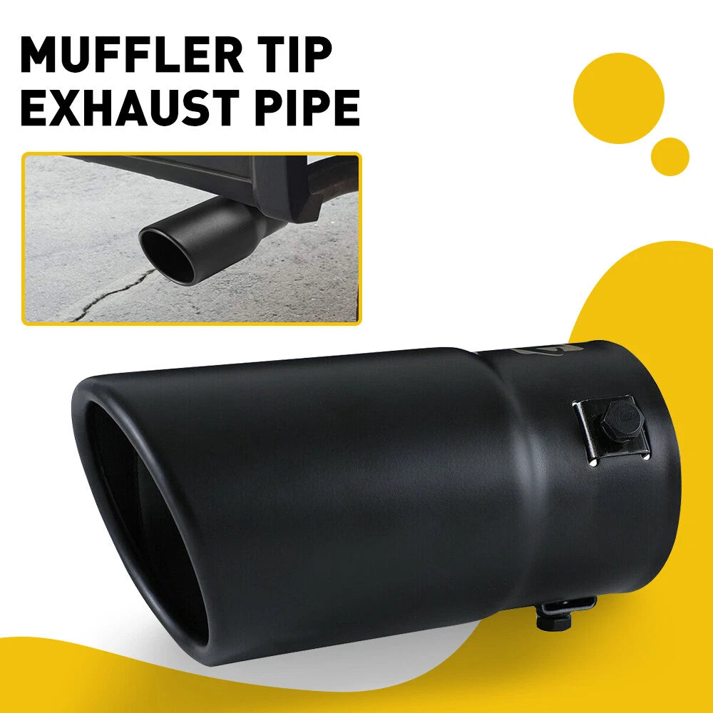 2.75" Black Coated Stainless Steel Exhaust Tip for Universal Fit
