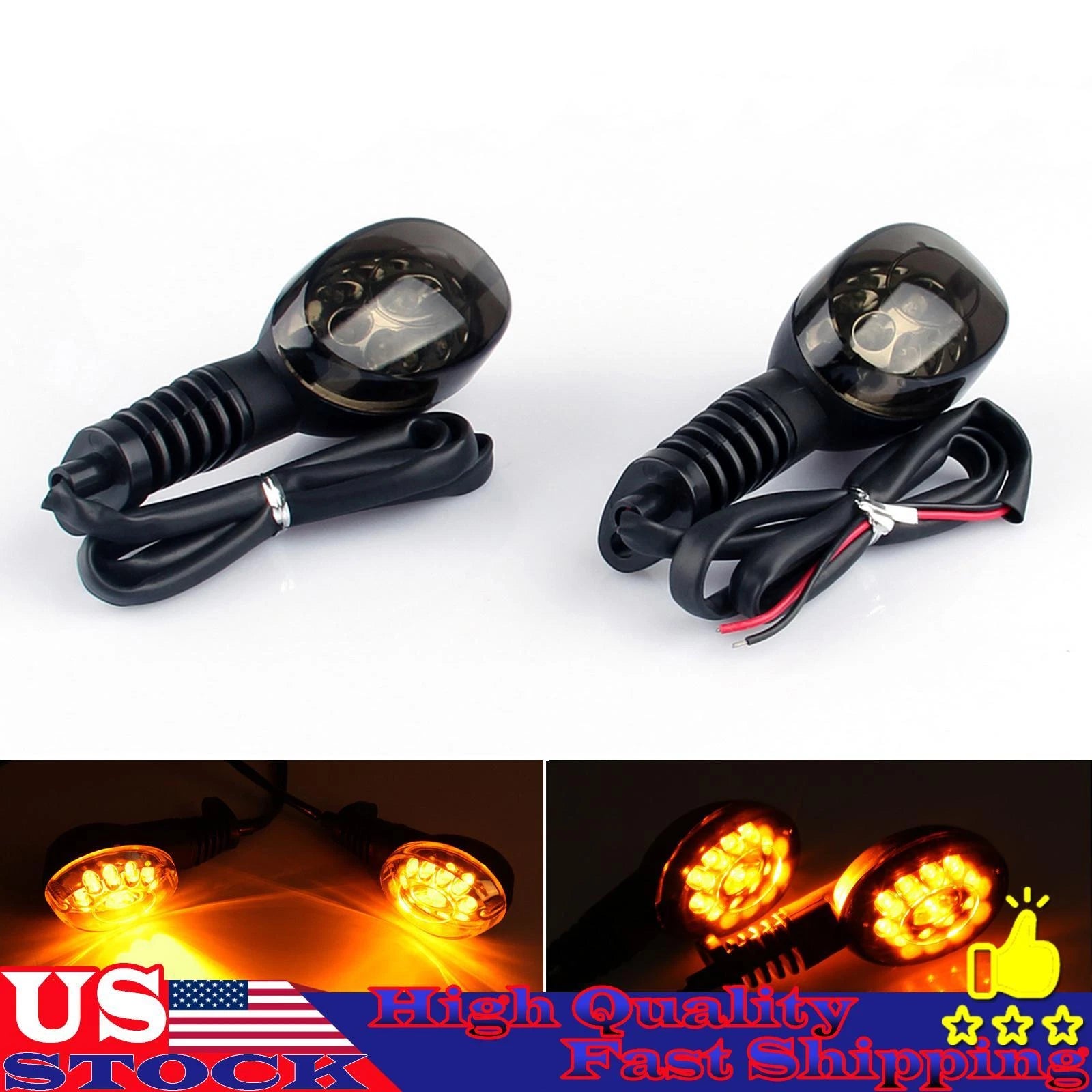 Front Rear Turn Signal Blinker Indicator Amber for Kawasaki Ninja 250R (2008–2012)