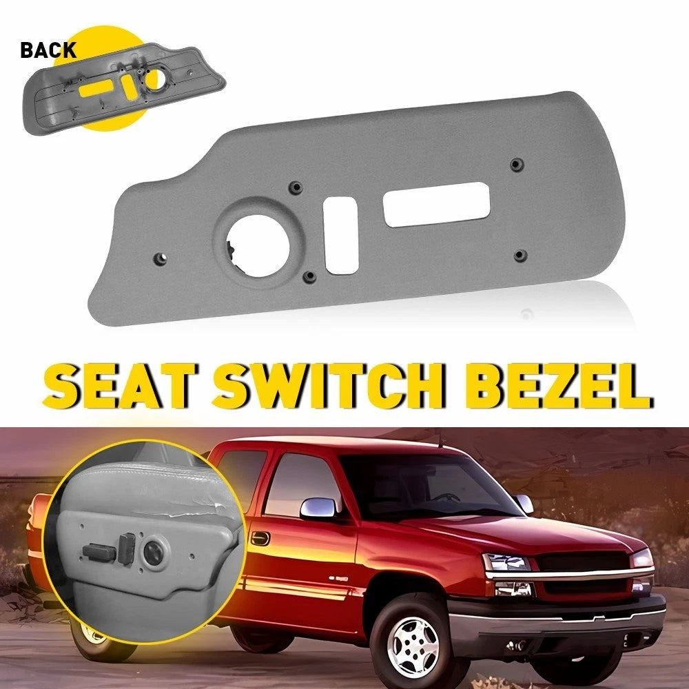 Seat Power Switch Bezel for Cadillac Chevrolet GMC (Neutral Tan, Front Driver Side)