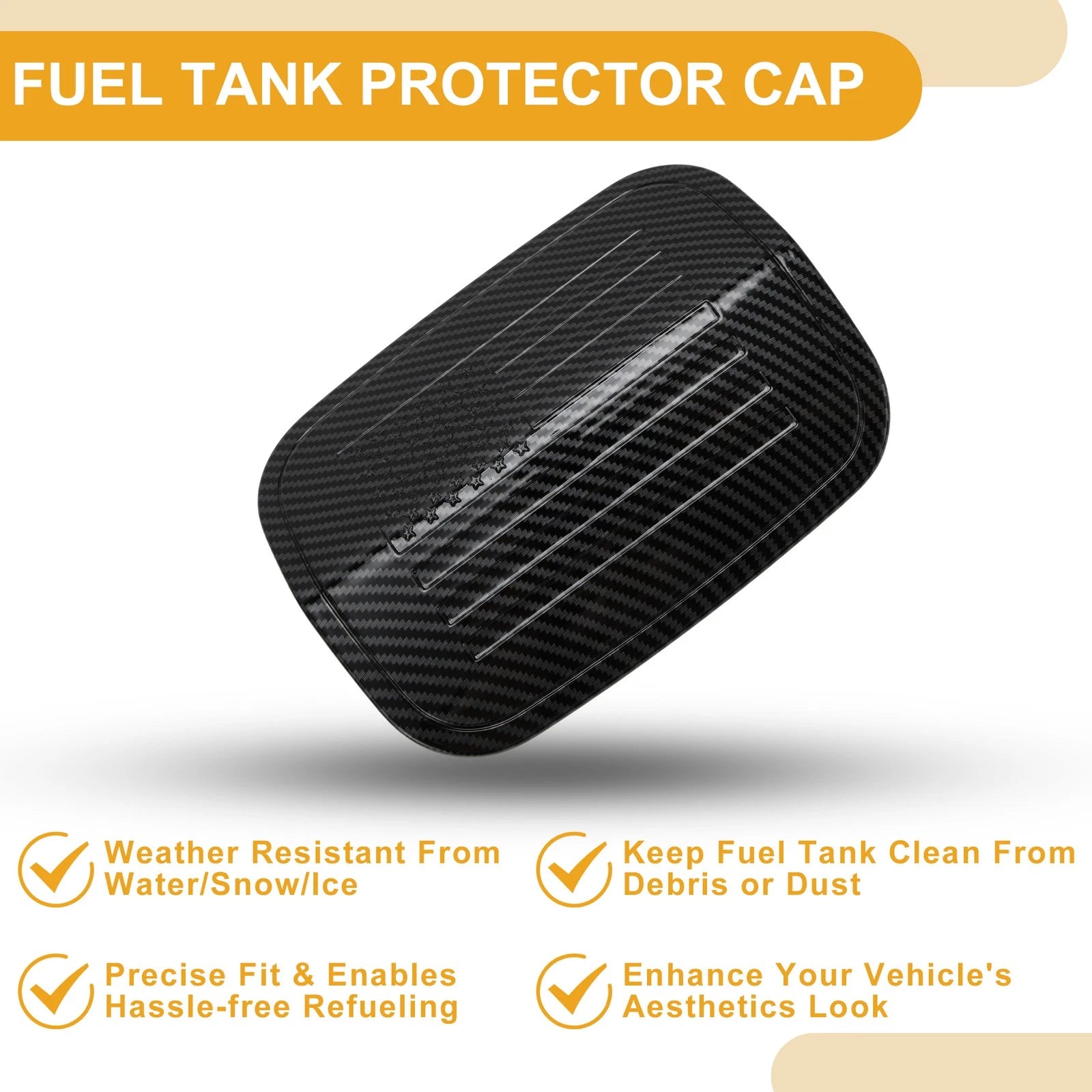 Fuel Tank Door Cap for Dodge Charger (2015–2023) Carbon Fiber Black