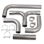Dual Smoker Diesel Exhaust Stack T Pipe + 2X 4"/5" In 7"/8" Out Tips for