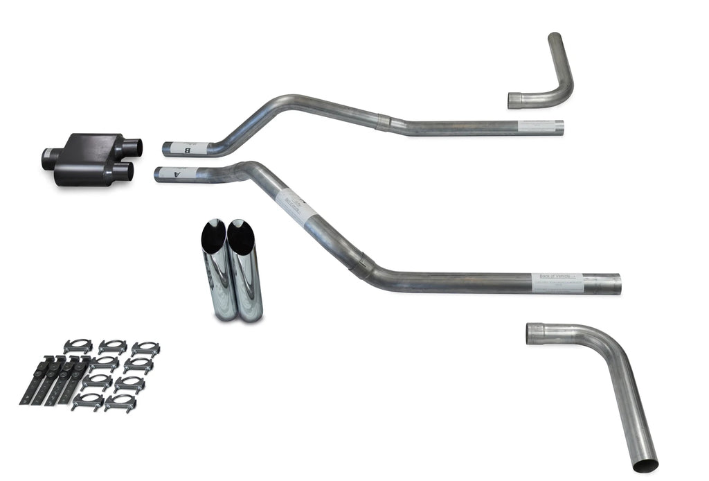 2.5" Dual Exhaust Kit for Chevy Blazer (2000–2004) - 1 Chamber Slash Tips