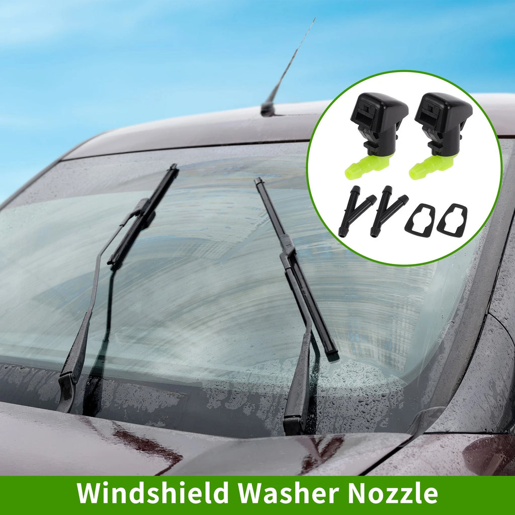 Windshield Washer Nozzle Set of 2 with Y Hose Connector for Ford Edge (2011–2015)