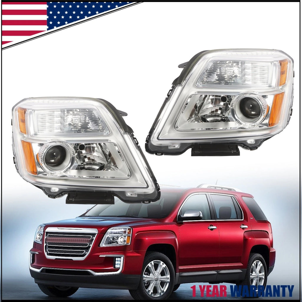 Clear Halogen Headlights for GMC Terrain SLE/SLT (2016–2017)