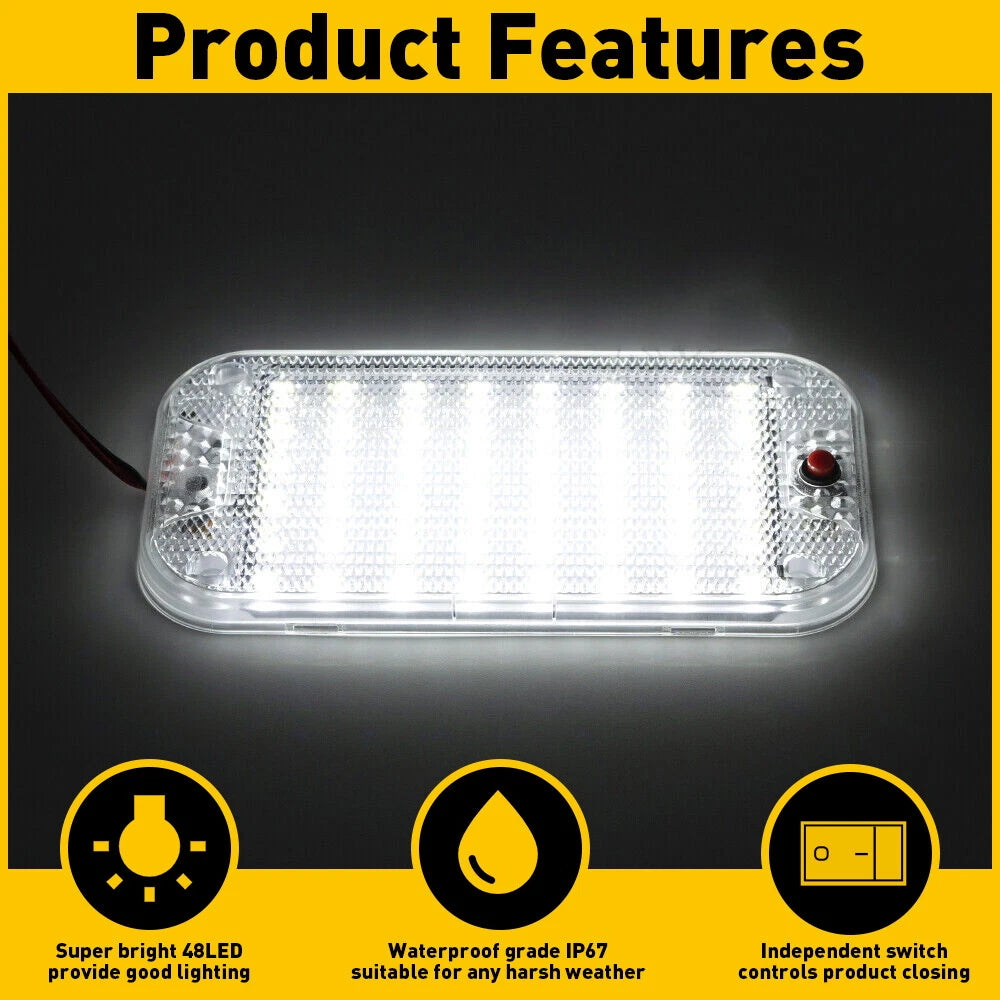 Set of 2 LED RV Ceiling Dome Lights for Trailer Camper