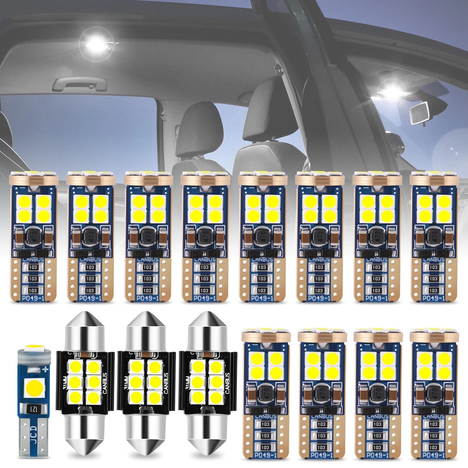 Set of 16 LED Dome Glove Box Lights for Toyota 4Runner (2003–2009)