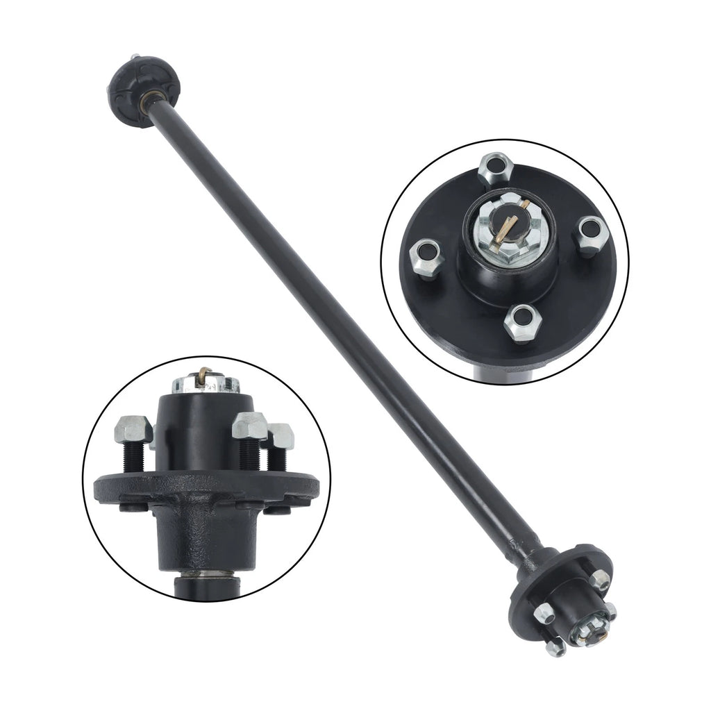 Set of 4 Trailer Axles for Light Trailers (2000 lb Capacity)