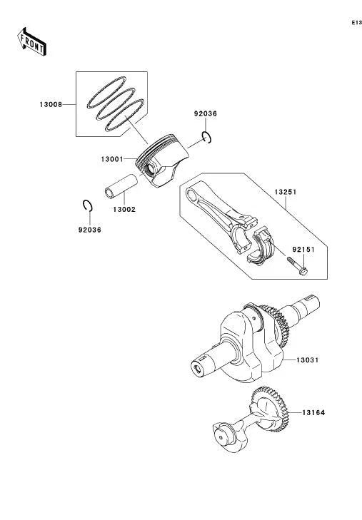 Piston Ring & Seals Gaskets Kit for EZ GO Golf Cart