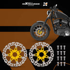 Set of 2 Front Brake Rotor Discs for Harley Dyna (2006–2017) 11.8 Inch Yellow