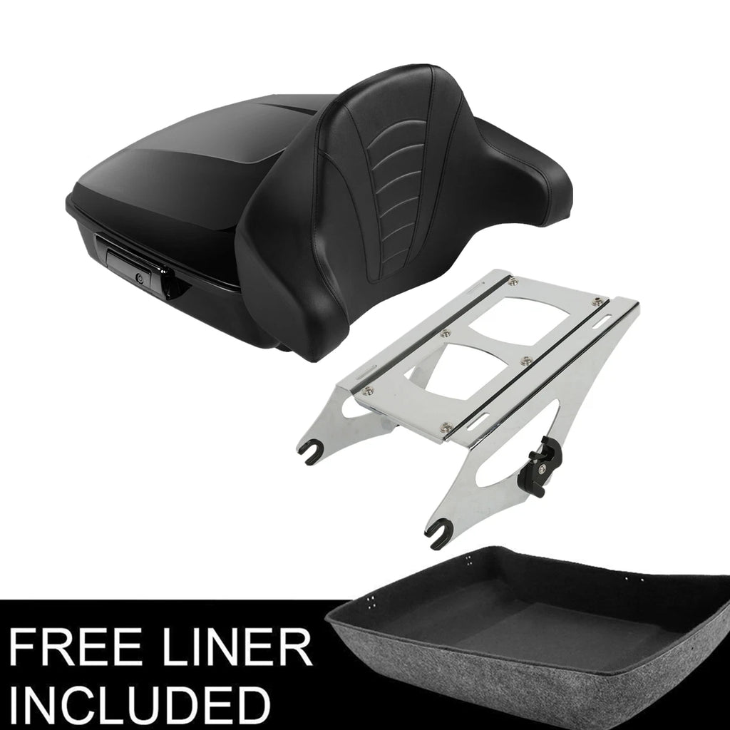 Chopped Trunk Backrest Pad Mount Rack for Harley Touring Road King (2014–2026)