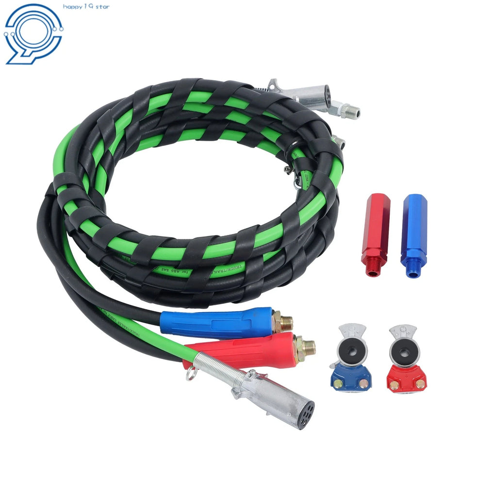3-in-1 Air Line Hose Wrap Set with Accessories for Semi Truck (15 Feet)