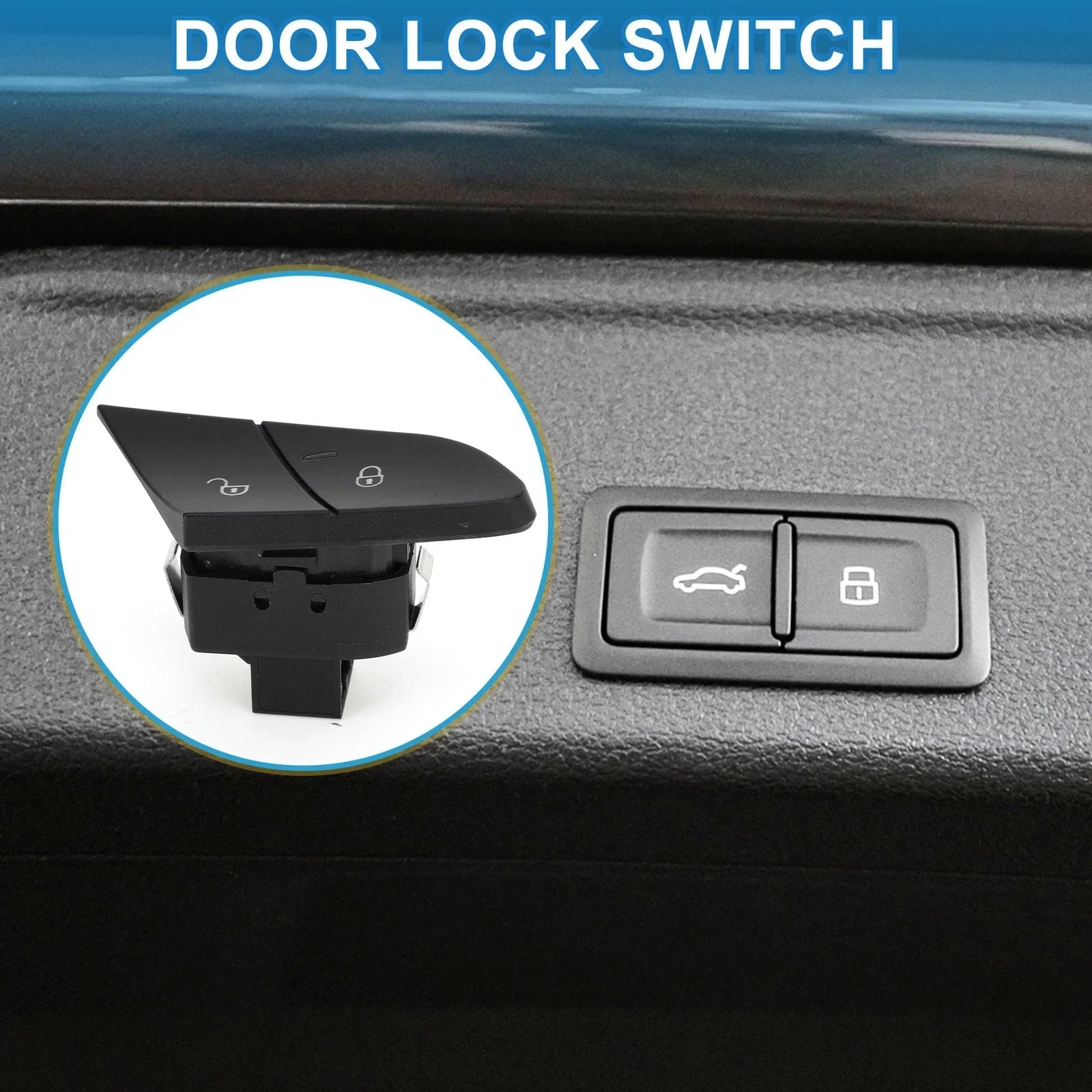 Car Door Lock Switch for Porsche Cayenne Panamera (2011-2023) Black Plastic