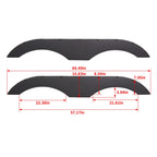 Tandem Trailer Fenders Skirt Set for RVs Campers Trailers (Black)