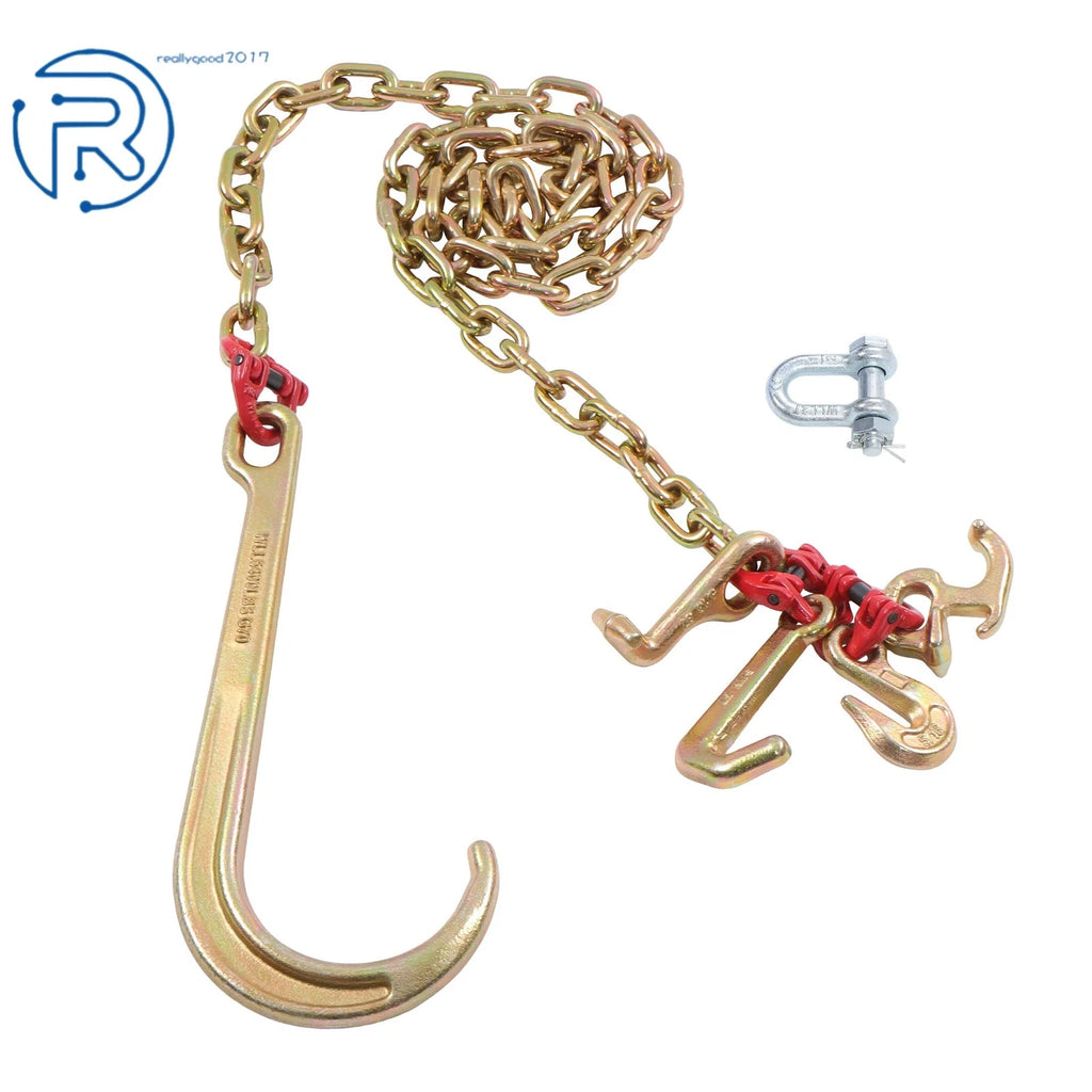 G80 5400lbs Transport Chain 5/16"×6' with 15" JRT Grab Hook