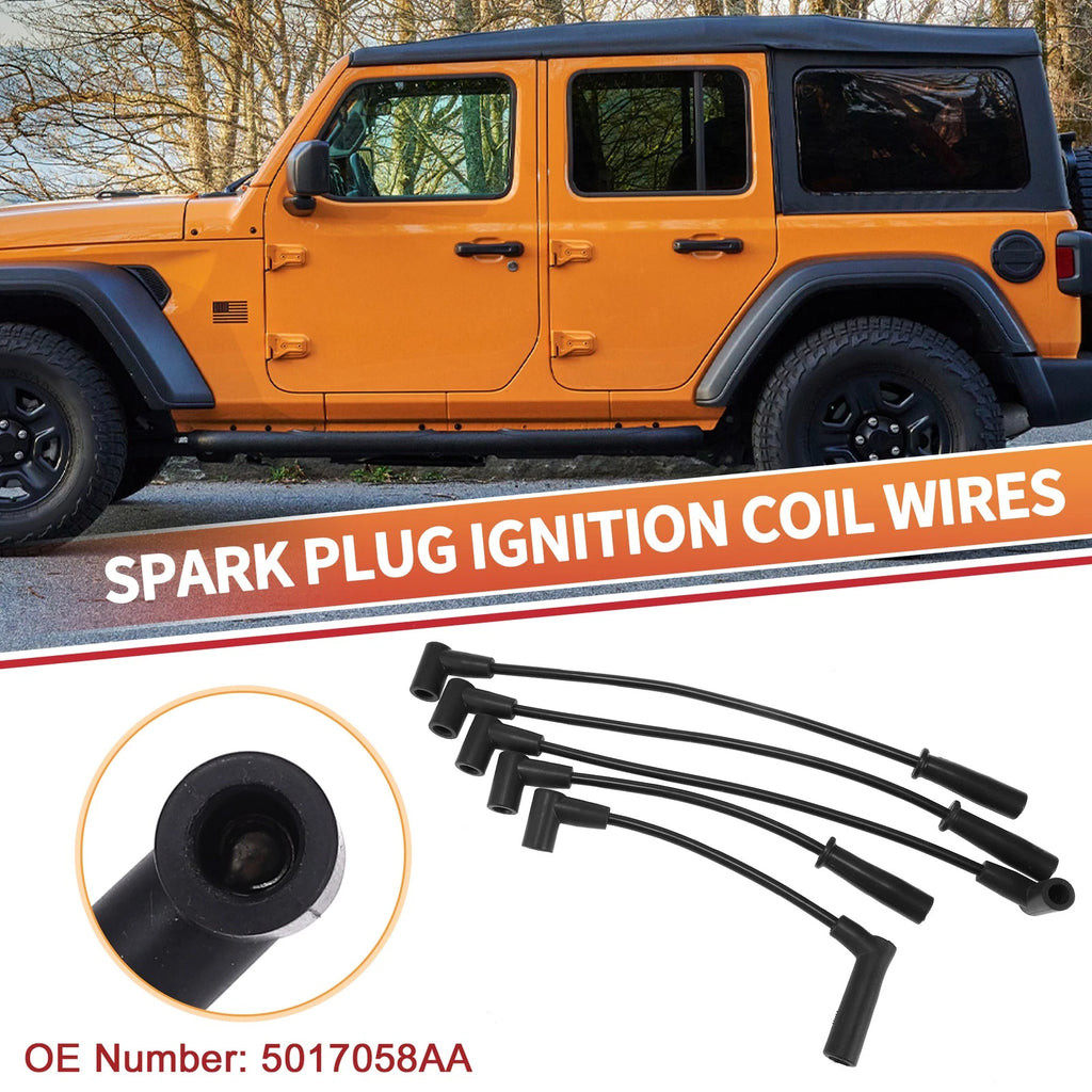 Set of 5 Spark Plug Wire Ignition Coil Cables No. 5017058AA for Dodge Dakota (1996–2002)