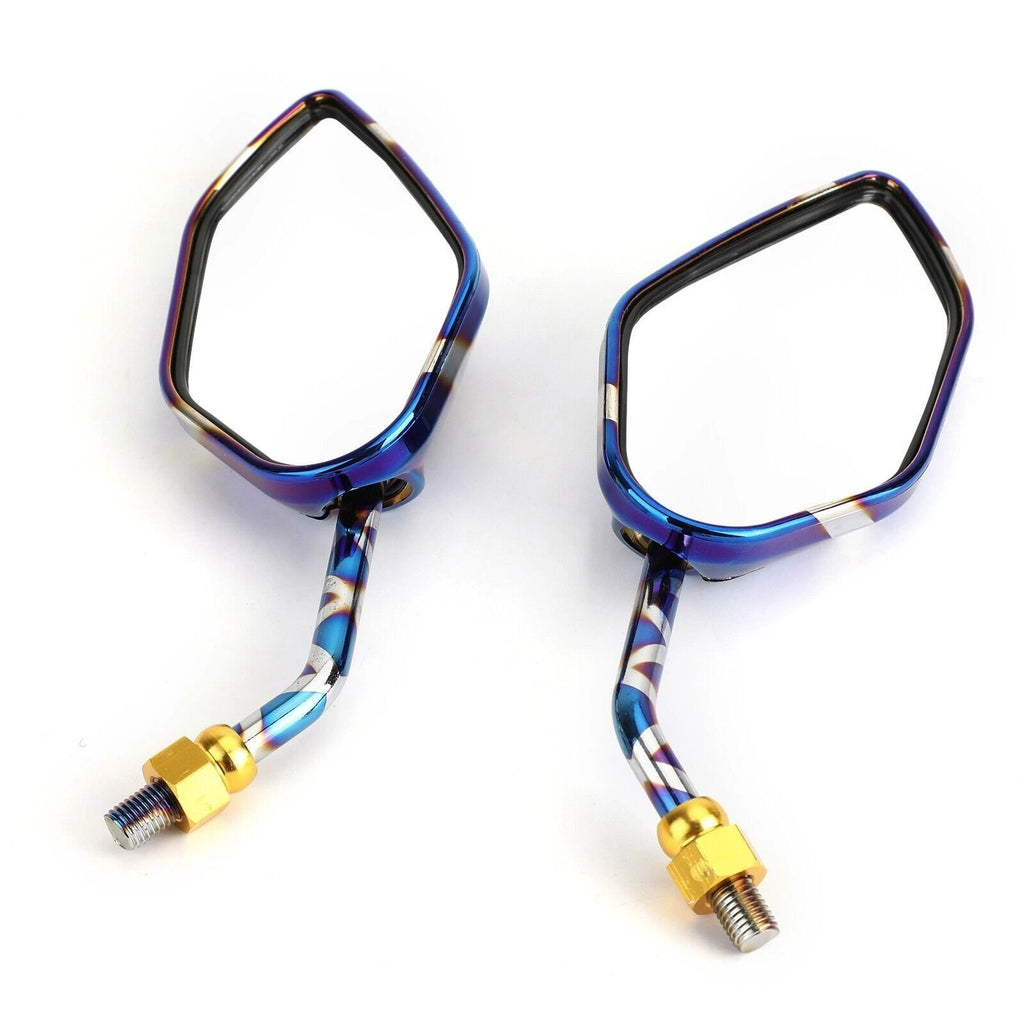 Rearview Side Mirrors 10mm M10 for Motorcycle Scooter Cruiser Chopper