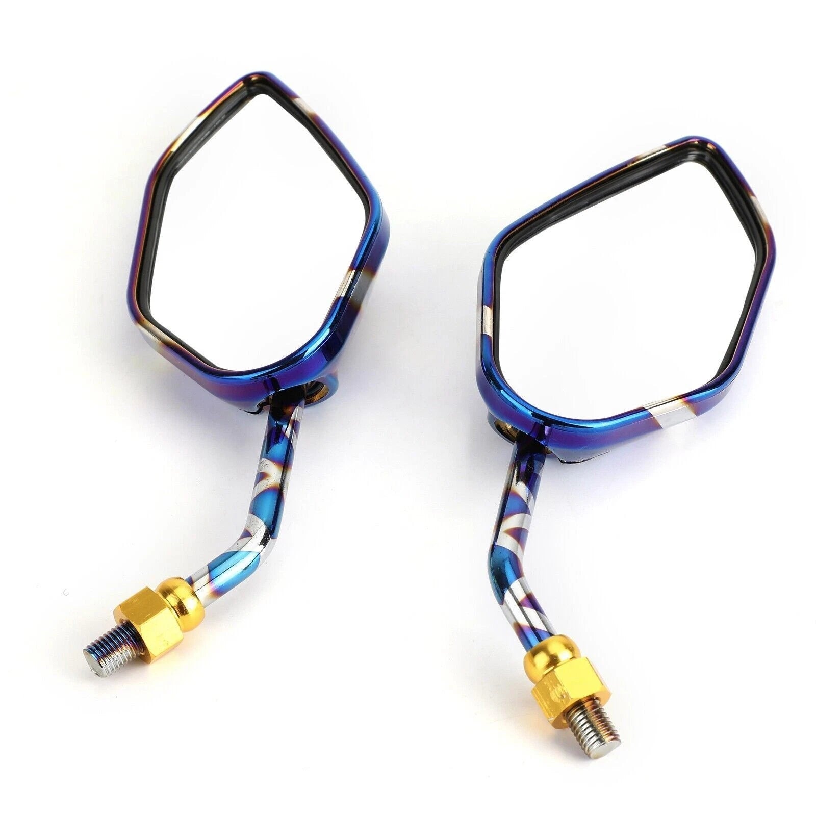 Rearview Side Mirrors 10mm M10 for Motorcycle Scooter Cruiser Chopper