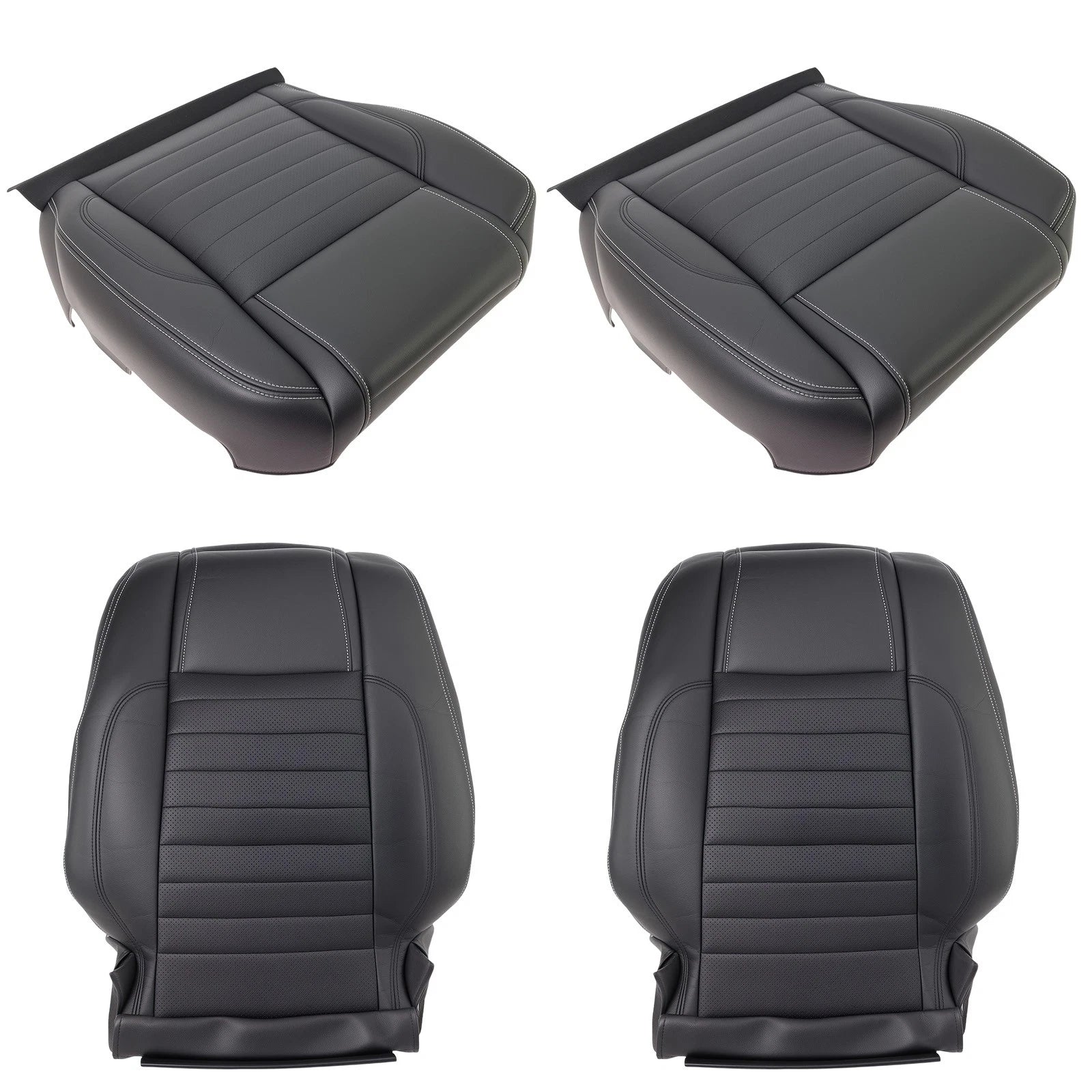 Leather Seat Cover Set for Ford Mustang GT Deluxe/Premium (2010–2014) Black