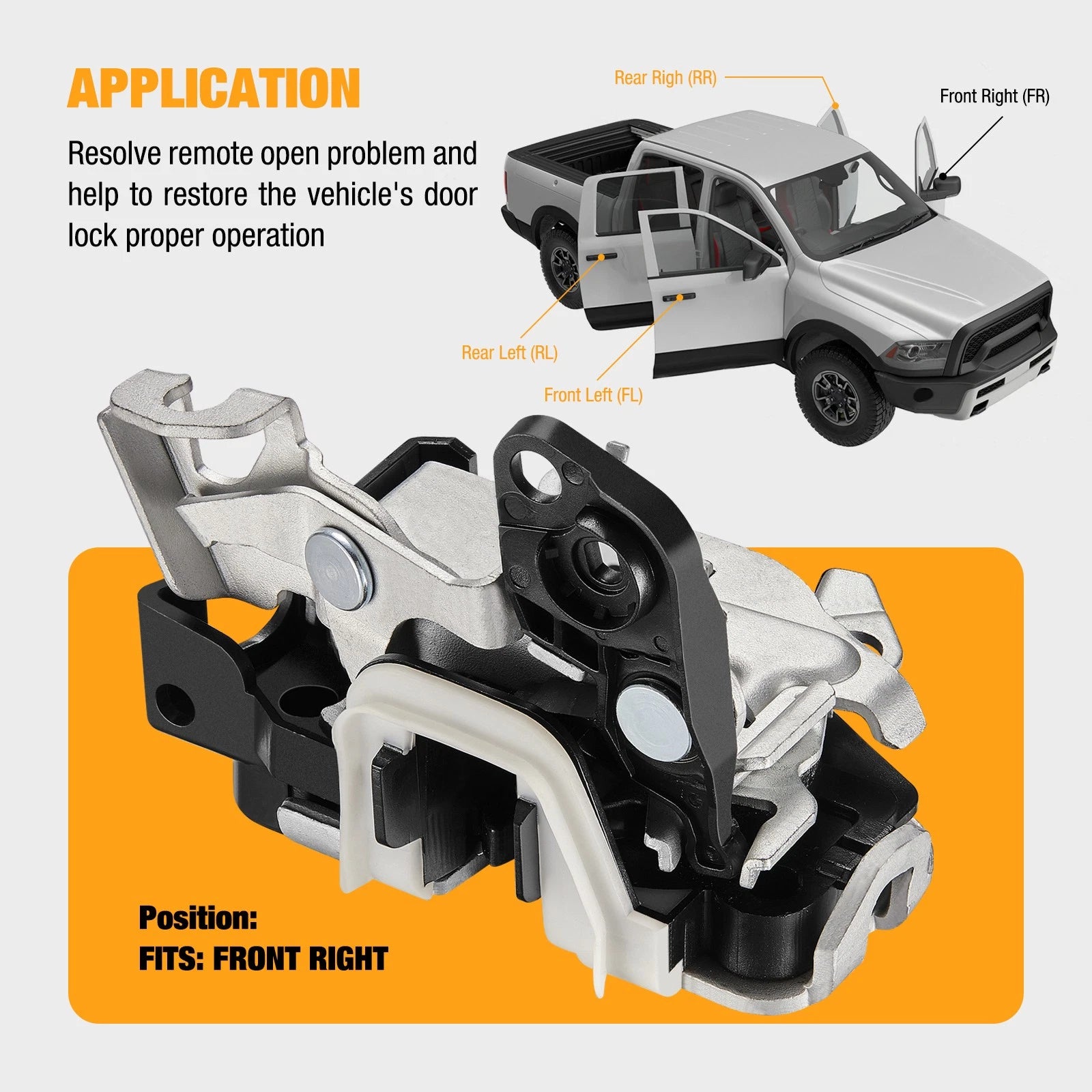 Front Passenger Lock Latch for Ford Excursion (2000–2005) & F250 (2003–2007) 6C3Z2521812A