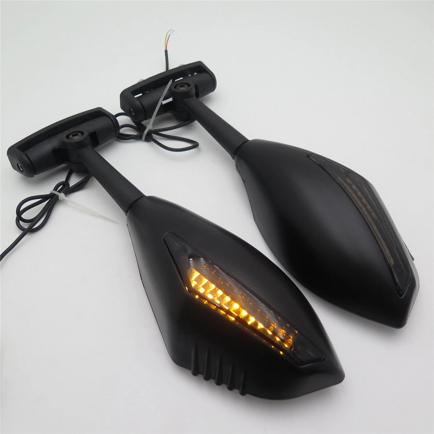 Black LED Turn Signal Mirrors for Triumph Daytona TT600, Trophy, Ducati Ninja