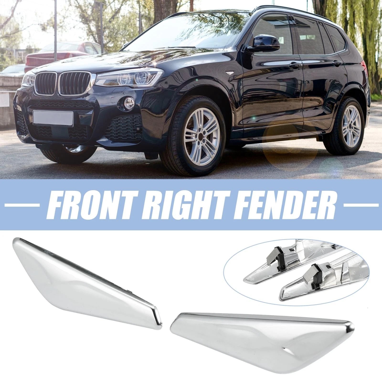 2pcs Front Fender Side Marker Trim for BMW X3 X4 (F25 F26) 51117338569