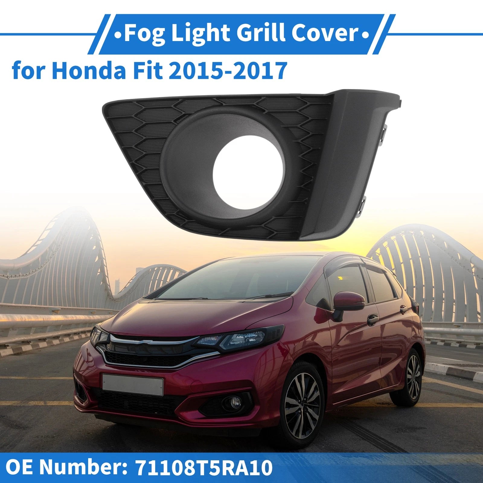 Front Left Fog Light Grill No. 71108T5RA10 for Honda Fit (2015–2017)