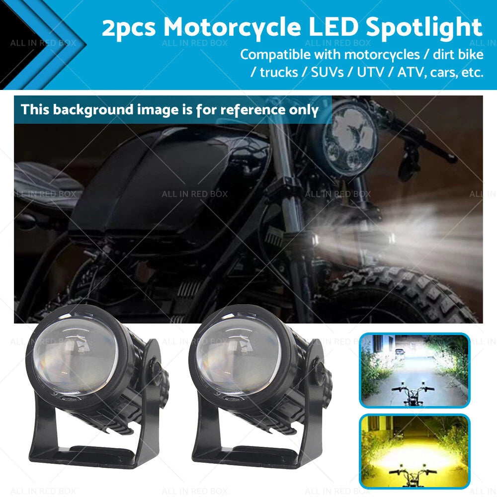 2X LED Motorcycle Headlight Spot Lights for Car Driving Fog Lamp (12-24V)
