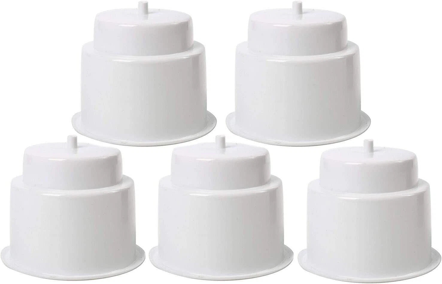 5 Pack White Plastic Cup Holder Insert with Drain for Boat Car Marine RV