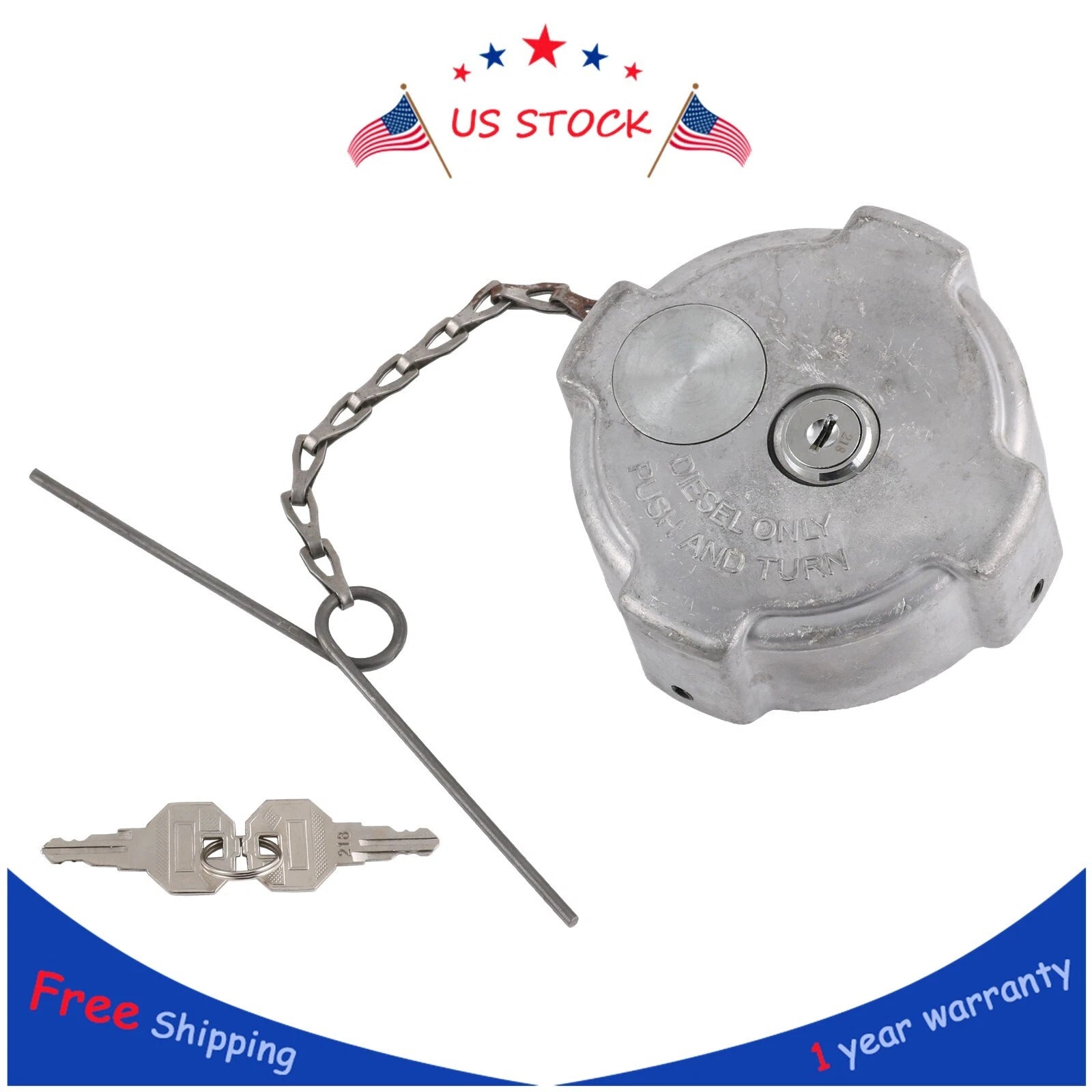 Aluminum Locking Diesel Fuel Gas Cap for Freightliner Cascadia 