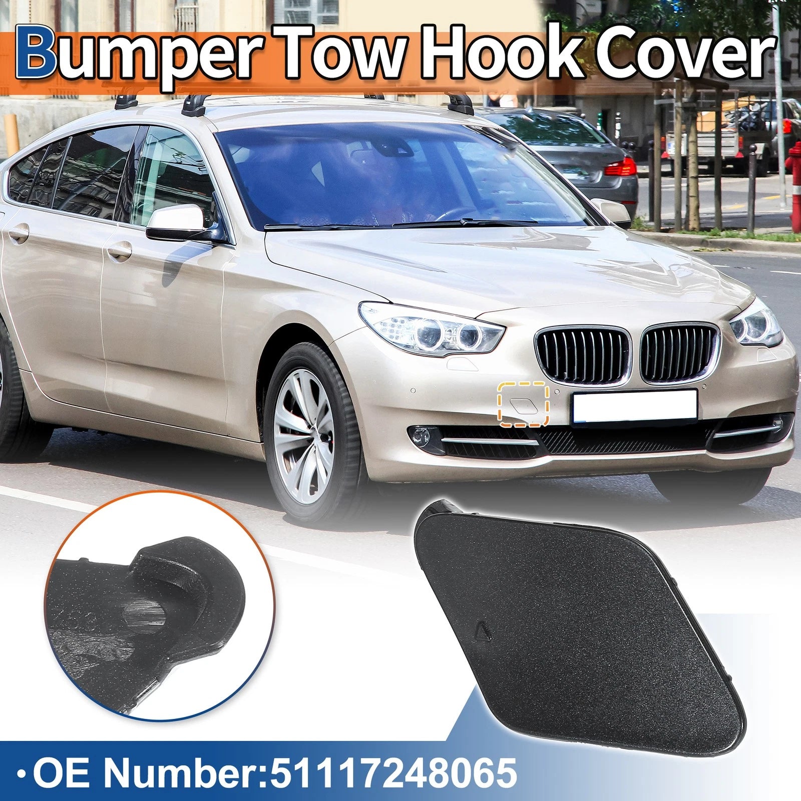 Tow Hook Cover for BMW 535i (2011–2016) No. 51117248065 Sophisto Grey