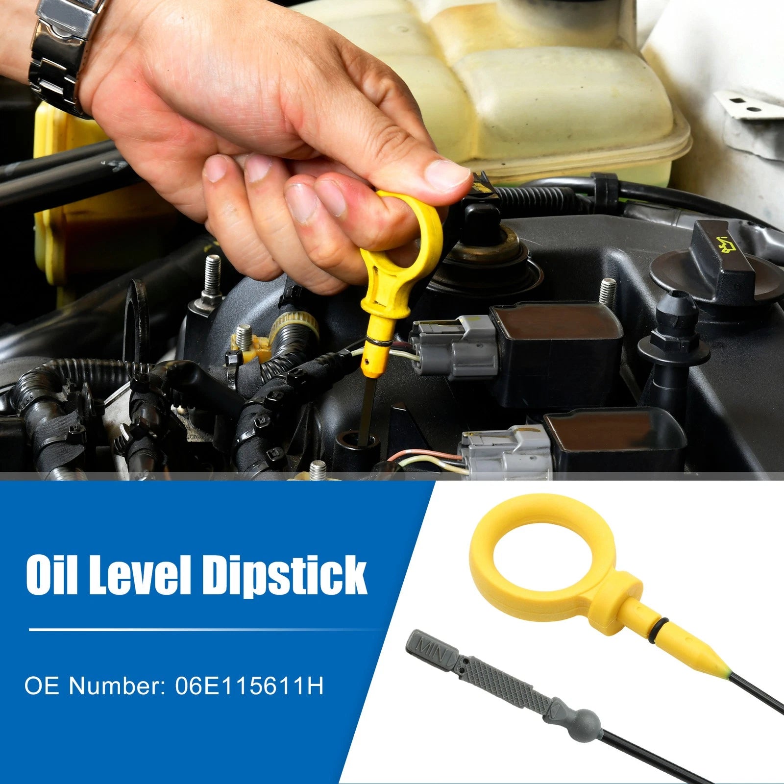 Engine Oil Fluid Level Dipstick for Audi A4 Quattro (2002–2008) 06E115611H