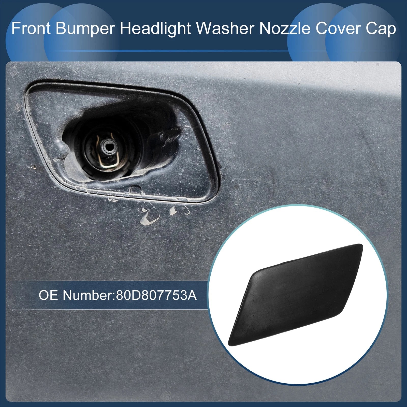 Front Left Washer Nozzle Cover Cap for Audi Q5 S-Line (2018–2020) 1 Pcs