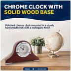 Porthole Collection Nautical Tambour Clock for Desk (Hardwood Mahogany)