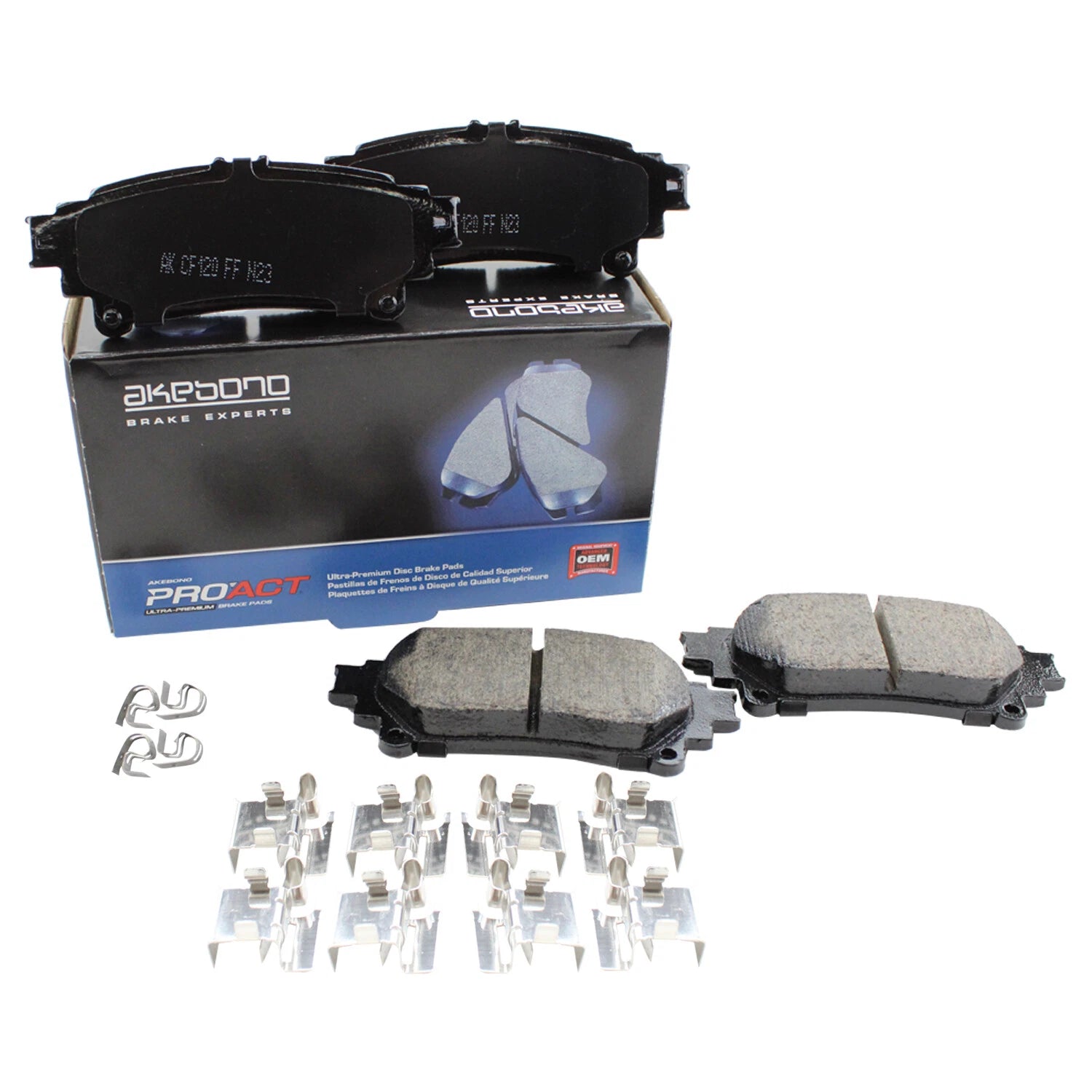 Set of 4 Akebono ProACT Rear Ceramic Brake Pads for GS350 GS450h IS300 Prius V Sienna (2010–2020)