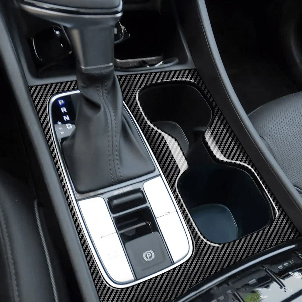 Carbon Fiber Gear Shift Panel Cover Trim Decor for Hyundai Tucson (2022–2023)