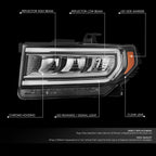 LED Headlight Assembly for GMC Acadia (2020–2023) - Left Side, Black, Amber