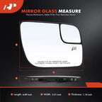 Passenger Power Mirror Glass with Spotter for Ford Explorer (2011-2019)