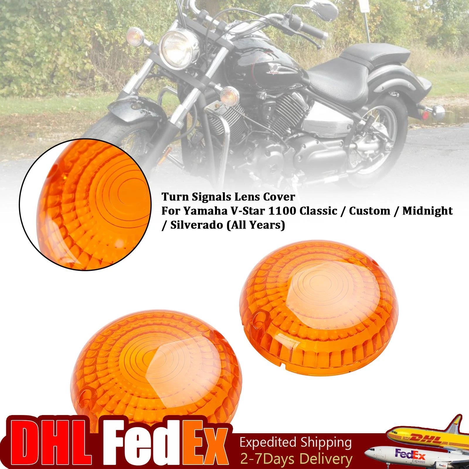 Turn Signal Lens Cover for Yamaha V-Star 1100, XVS650, Road Star (1999–2009)