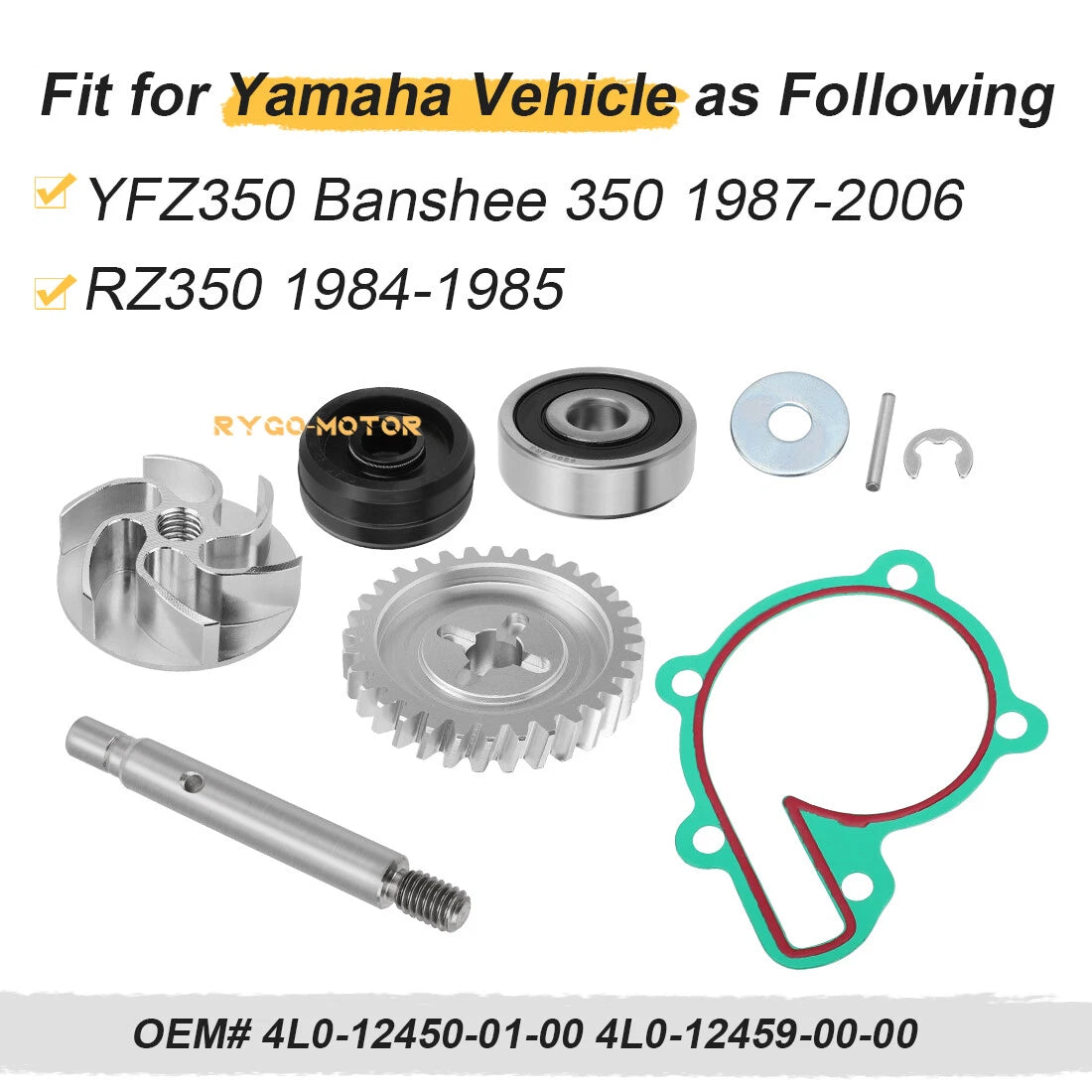 Water Pump Impeller Gear Bearing Seal Kit for Yamaha Banshee 350 (1987–2006)