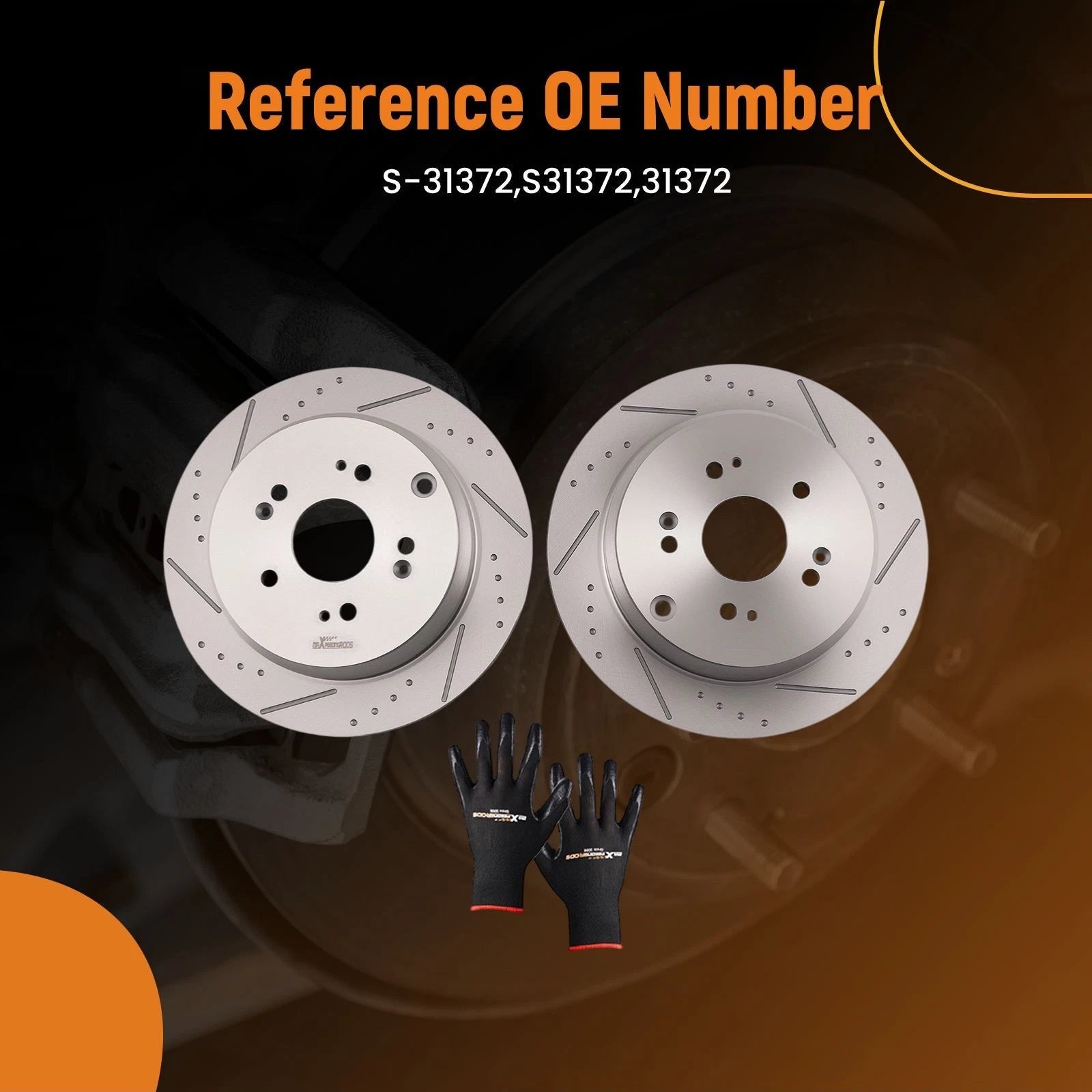 Rear Brake Rotors Set for Acura RDX (2007–2018) Honda CR-V (2005–2016)