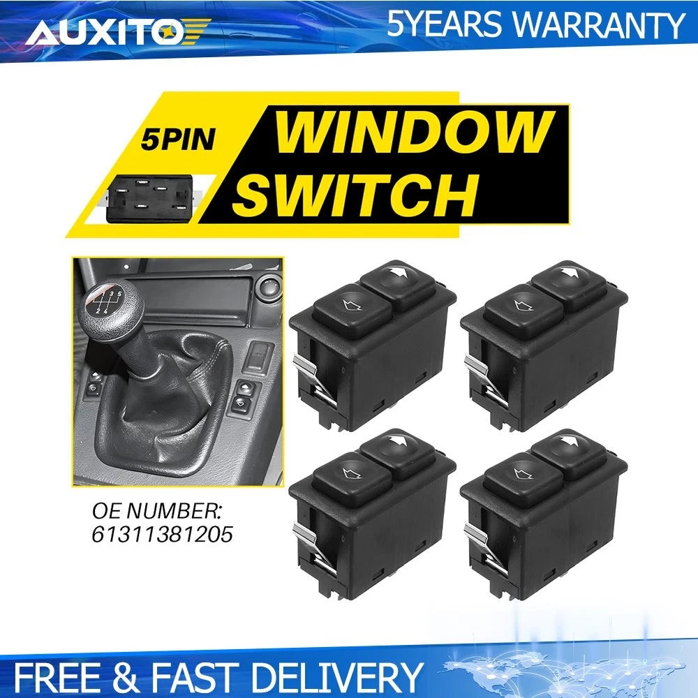 Set of 4 Illuminated Power Window Switches for BMW E23 E24 E28 E30 (1977–1993) 61311381205