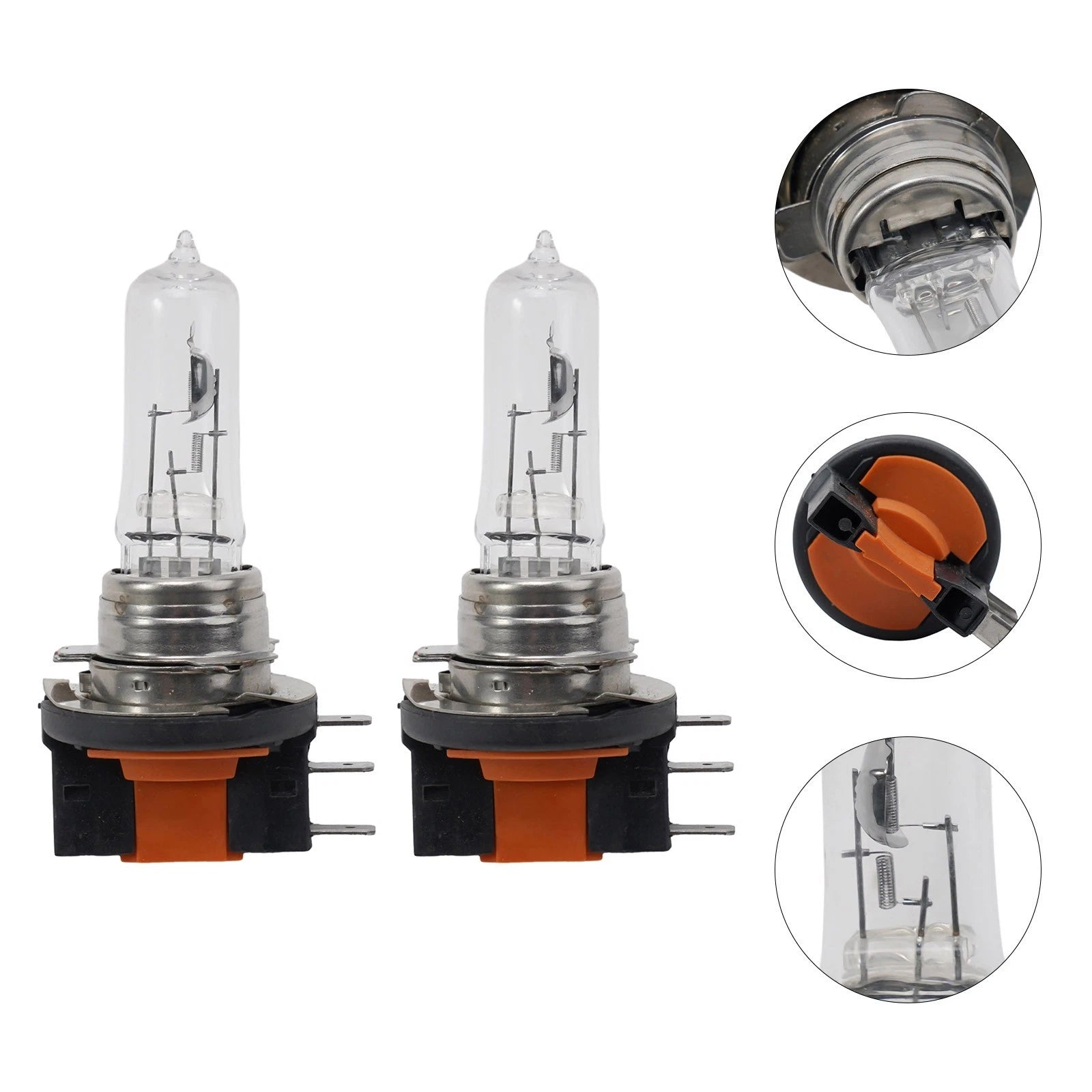 2x H15 12V 15/55W Halogen Headlight Bulbs for Car (High Beam)