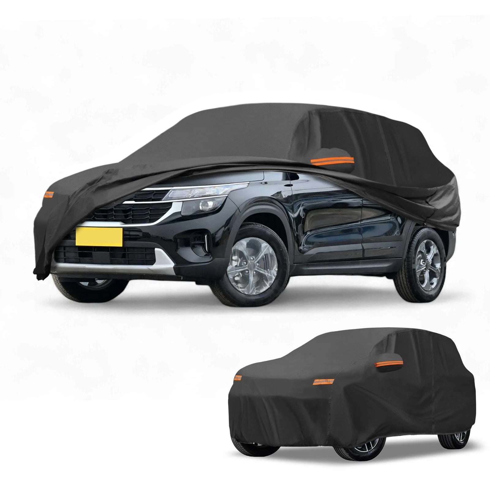 Waterproof Car Cover for Kia Seltos (190T-PU, Black)