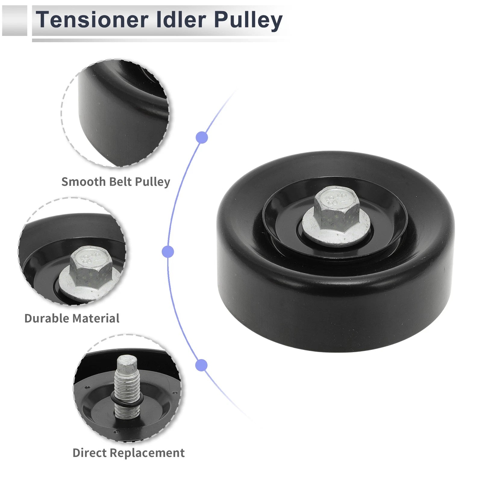 Drive Belt Idler Pulley for Hyundai Santafe (2009–2020) No. 252872F000