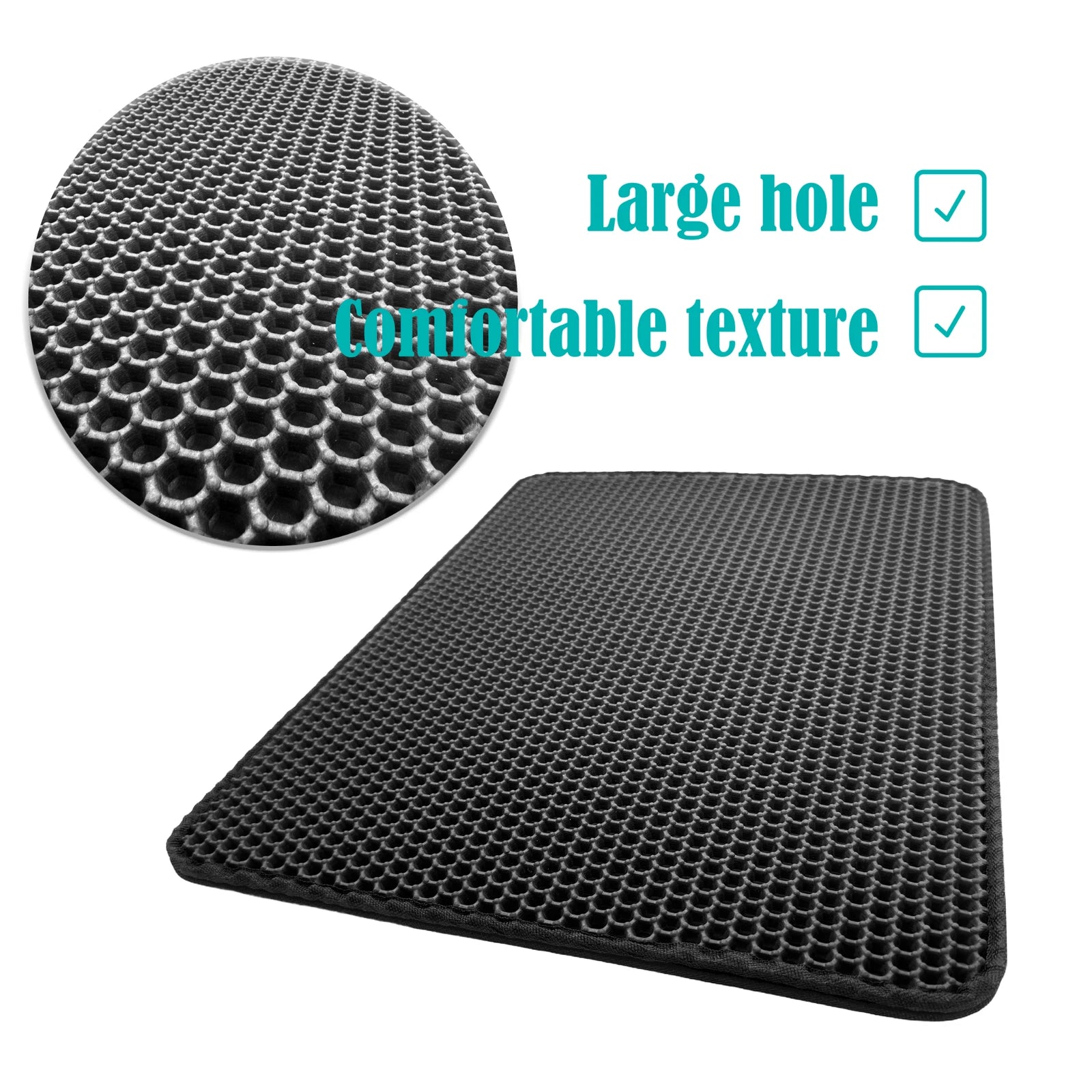 Litter Mat for Cat (75X58) Double Layer EVA Foam Rubber Trapper Pad