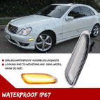 Clear Amber LED Side Marker Lights for Mercedes Benz W203 C-Class (2001–2007)
