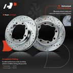 Front Drilled Brake Rotors & Ceramic Pads for Chevrolet GMC K3500