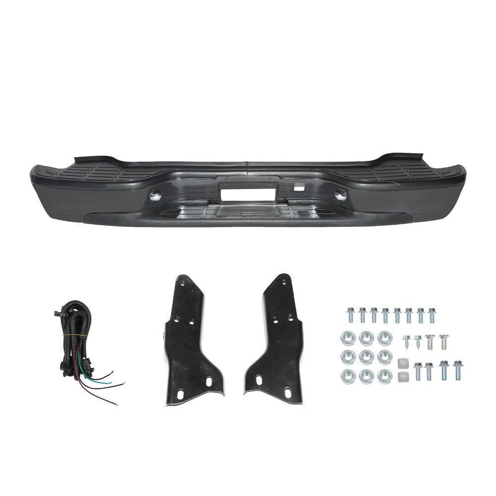 Black Steel Rear Step Bumper for Chevrolet Tahoe Suburban GMC Yukon (2000–2006)