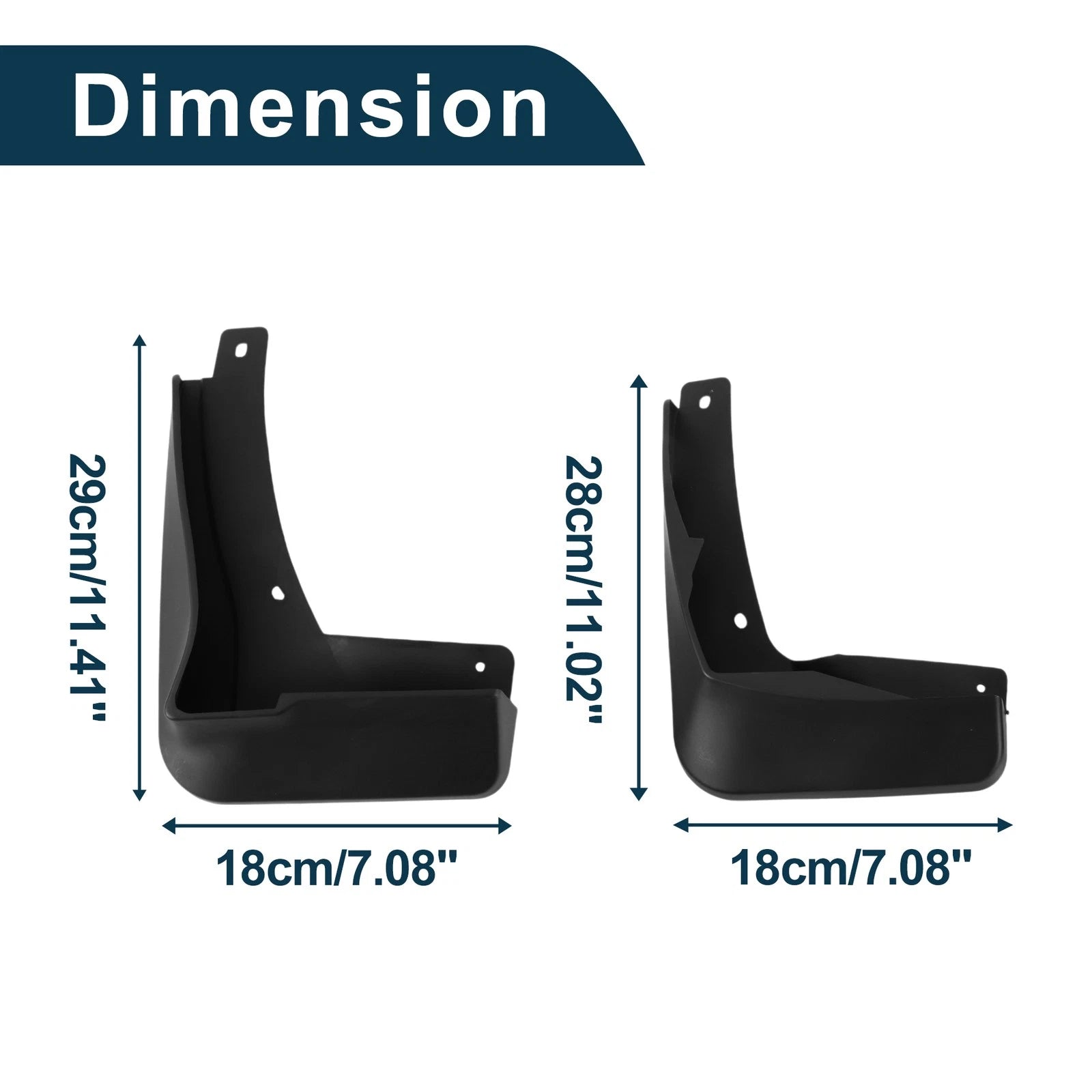 Set of 4 Mud Flaps Splash Guards for Volkswagen Golf R-Line (2015–2017)